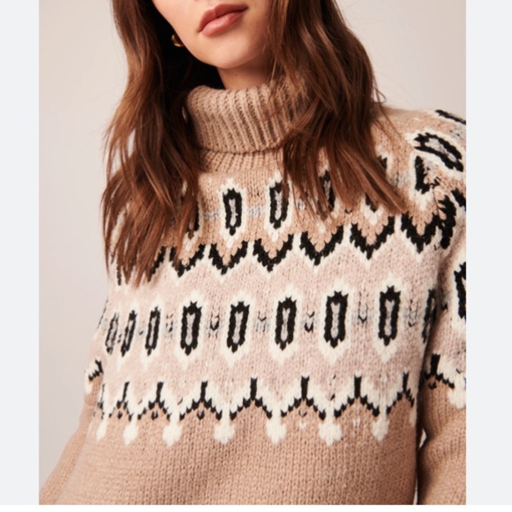 Line Knitwear Ruthie Fairisle Turtleneck Sweater (Lg)